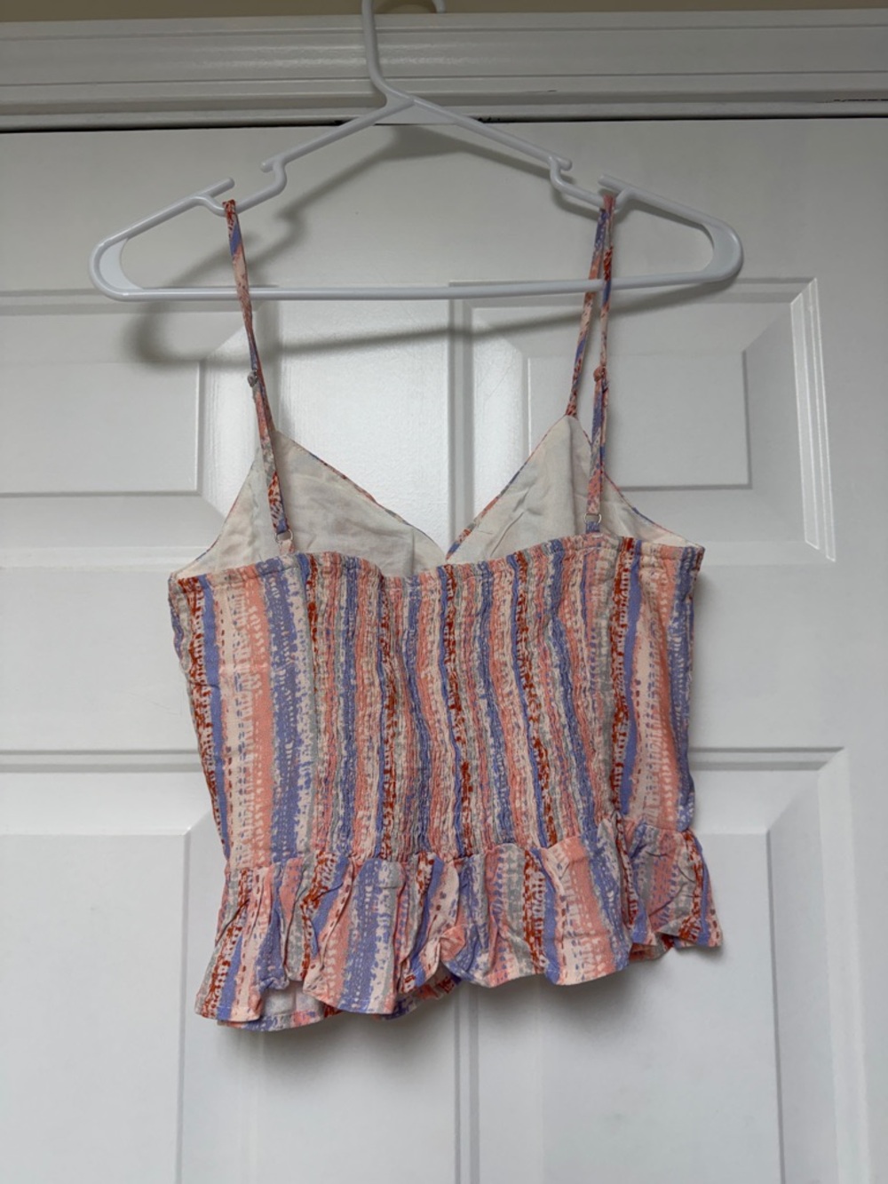 Style Rack Pastel Striped Ruffle Crop Top - Picture 2 of 4